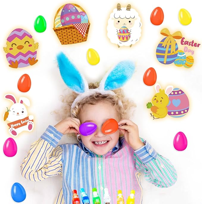 30 Pack Easter Eggs Fillers with Finger Lights, Easter Toys Glow In The Dark Easter Basket Stuffers for Boys Girls, Non Candy Easter Gifts for Kids Party Favors Classroom Prize