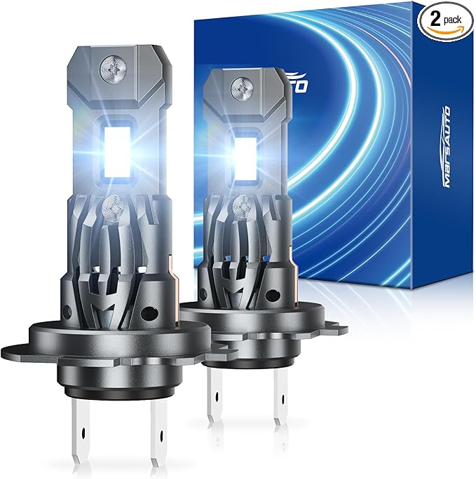 Marsauto H7 Light Bulbs, 30000LM 800% Brighter Bulbs, Real Mini Size 6000K Cool White IP68 Waterproof, Plug and Play