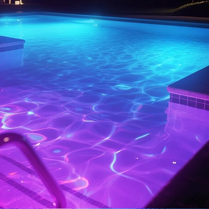 Creatrek Pool Lights with Remote, 10 Color Changing Pool Lights for Above Ground Pools, Battery Operated Submersible LED Lights for Pond, Bathtub, Hot Tub, Party, 2 Pack