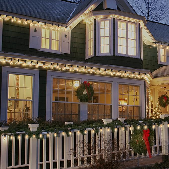 C7 Christmas Relacement Bulbs, 25 Pack Clear Light Bulbs for E12 Candelabra Base Outdoor/Indoor String Lights, 5 Watt