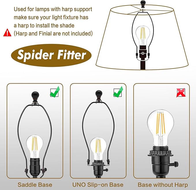 Lamp Shades For Table Lamps,Medium Lamp Shade 7" Top x 13" Bottom x 7.8" Slant Height,Barrel Replacement Lampshade(Spider Fitter), Modern Fabric Pleated Lampshades For Table Lamp,1 Pack(White)