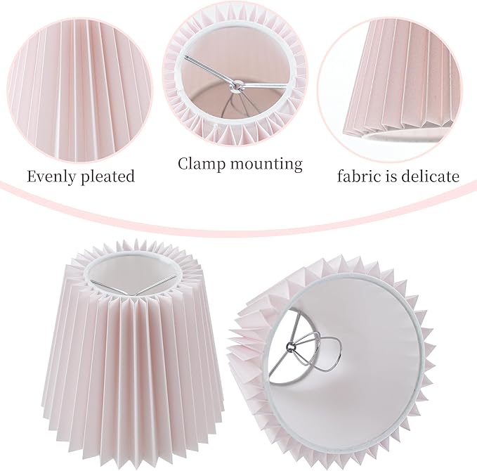 Small pleated lampshade chandelier shades set of 6. Lampshade for Wall Lamp.chandelier shades.small table lamps.For Cutting Edge bulbs.light bulb shade.chandelier light covers.4" X 5" X 6"