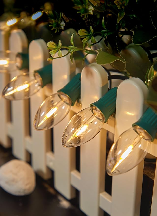 Vintage C9 LED Christmas Lights Outdoor, 200 Feet C9 String Lights with 100 Shatterproof C9 Bulbs, Waterproof Connectable Christmas Tree Lights for Outside Roofline Patio Xmas Decorations, Warm White