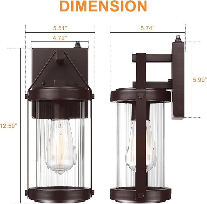 LONEDRUID Dusk to Dawn Sensor Outdoor Wall Sconce Lighting Waterproof Exterior Porch Lantern Rustic Outside Garage Light Fixtures Wall Mount for House Patio Front Door