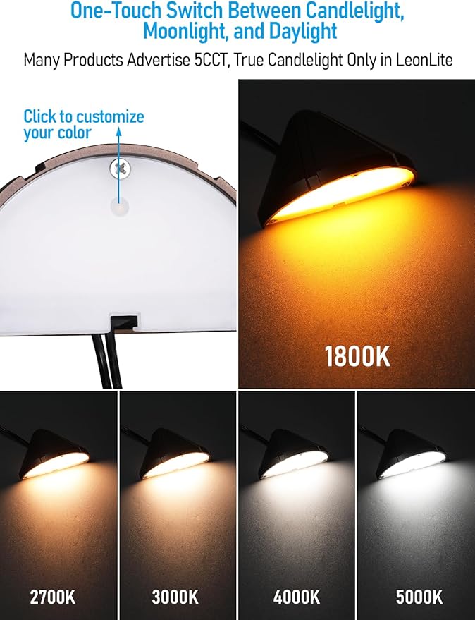 LEONLITE 8-Pack 5CCT Low Voltage LED Deck Light, 12-24V AC/DC Triangle Stair Railing Light, CRI90, IP65, Aluminum, Landscape Step Fence Lighting, 1800K/2700K/3000K/4000K/5000K, Oil Rubbed Bronze