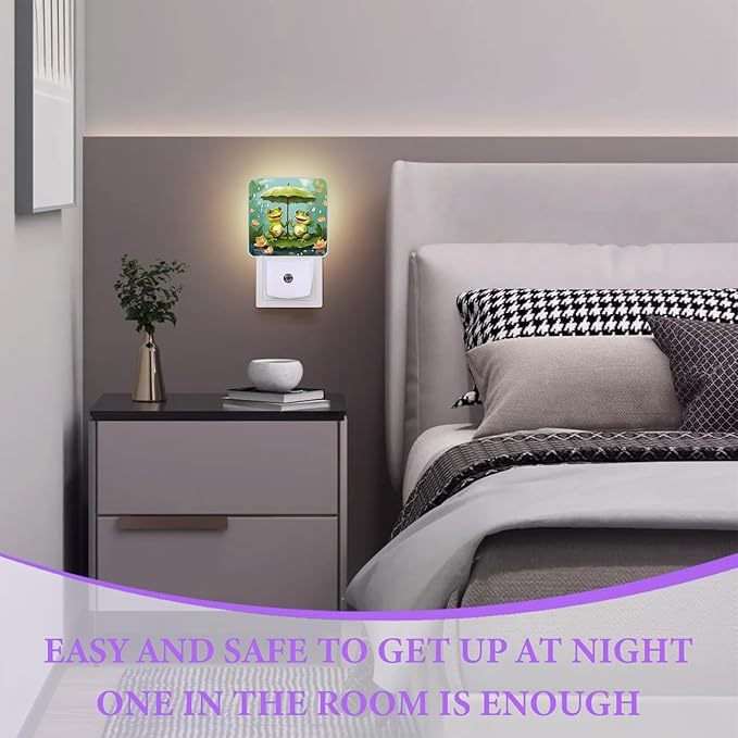 Cartoon Frog Night Light,Lotus Flower Night Lights Plug into Wall,Led Lamp for Stairway/Hallway/Bedroom 0.5W Nightlight Sleep Friendly