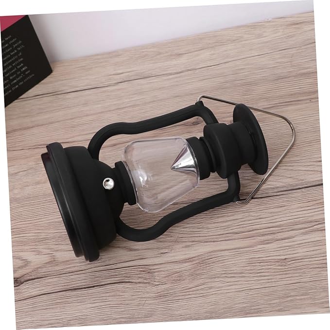 Mikikit Solar Energy Retro Horse Lamp Color Hand Solar Outdoor Lantern Camping Portable Survival Crank Tent Camp Lamp LED Vintage Kerosene Lamp Rechargeable Camp Light Black