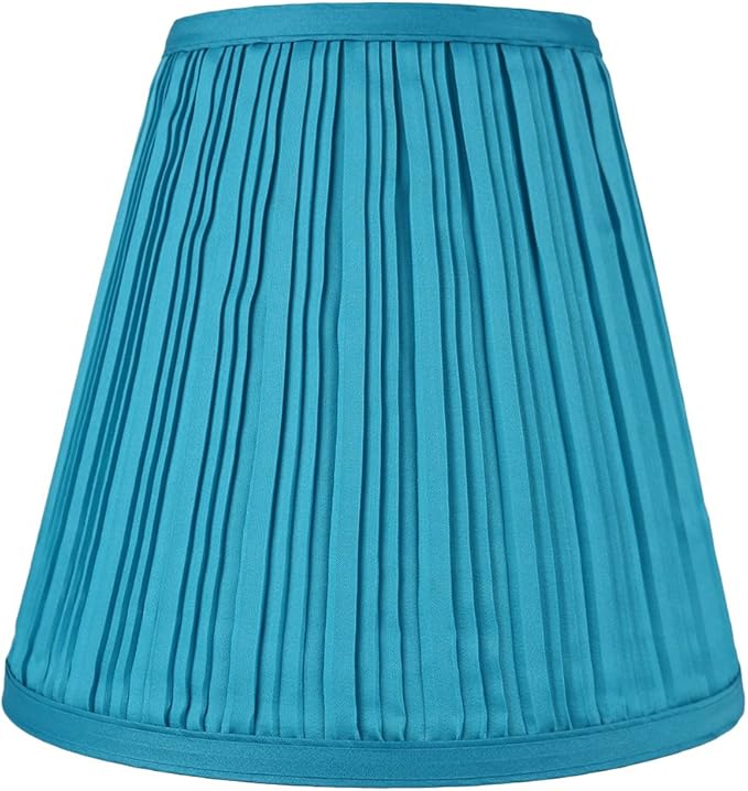 Urbanest Mushroom Pleated Hardback Lamp Shade 5x9x8.5 Inch (Spider) (Teal Silk, Set of 1)