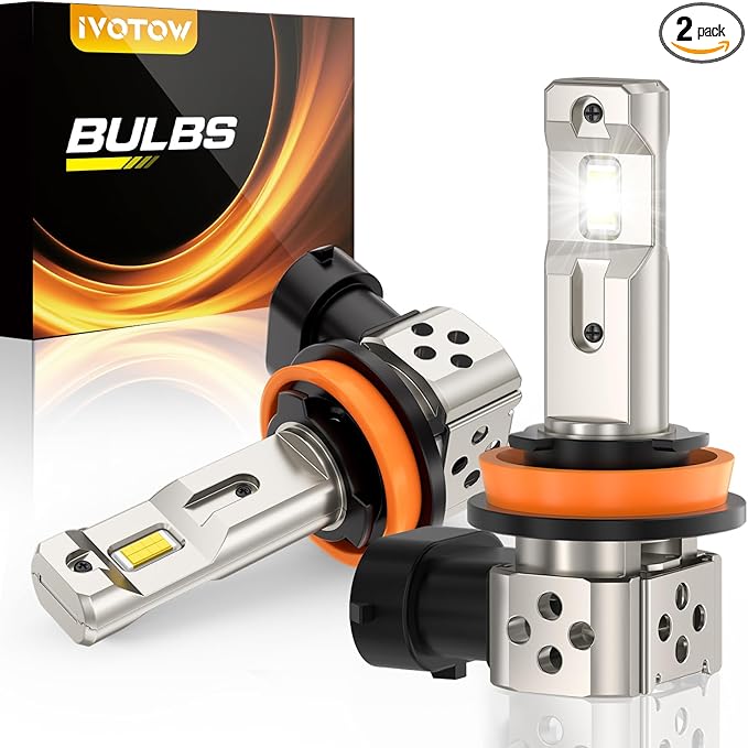 H11/H9 LED Bulbs, 42,000LM 900% Ultra-Brightness, Real 1:1 Halogen Mini Size,H11 Fog Light Bulb, 6500K White Illumination for Automotive H11 Driving Lights, Plug and Play, Pack of 2