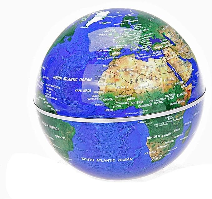 Magnetic Levitation Floating Globe World Map with C Shape Base (Blue 3" Globe)