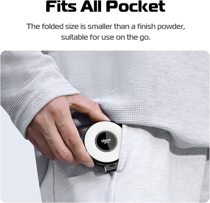 ULANZI Magnetic Selfie Light, LED Fill Light Compatible with Magsafe, LED Selfie Ring Light Included Sticky Ring for Phones, for Selfies/Photography/TikTok/Zoom Calls/Video Conference Color Black