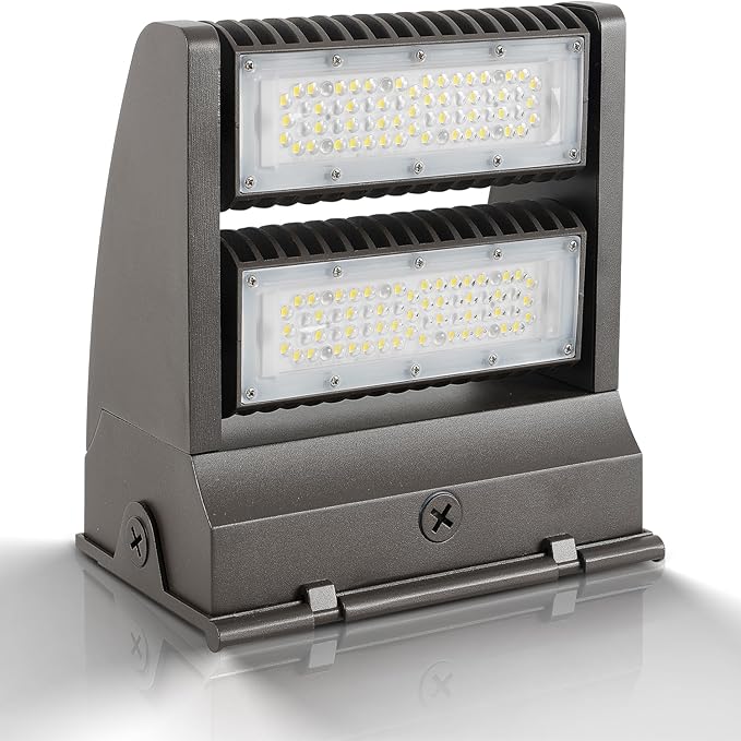 LED Wall Pack Light 80W Rotatable Adjustable 10800LM 5000K, Dimmable Outdoor Area Wall Pack Flood Lighting Fixture - Great for Warehouse Entrance Parking, IP65 Waterproof, UL&DLC Listed