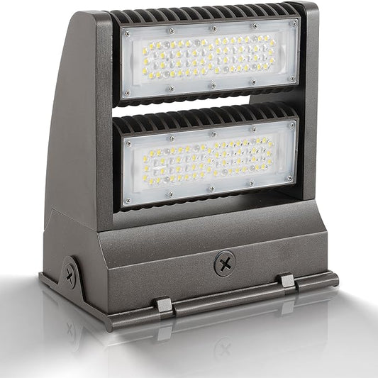 LED Wall Pack Light 120W Rotatable Adjustable 16200LM 5000K, Dimmable Outdoor Area Wall Pack Flood Lighting Fixture - Great for Warehouse Entrance Parking, IP65 Waterproof, UL&DLC Listed