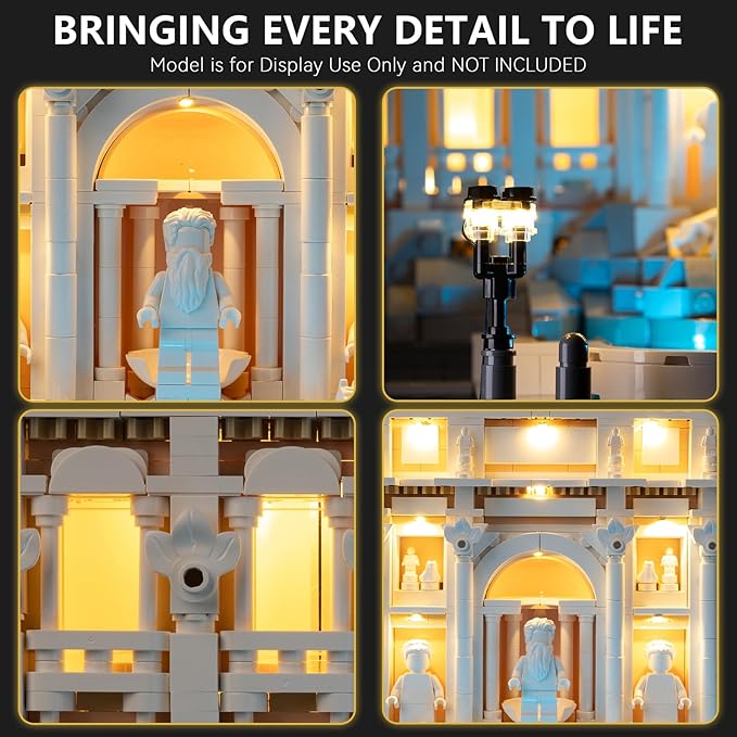 BrickSoul LED RC Light Up Kit Compatible with Lego Architecture Trevi Fountain 21062 Building Set, Upgrade RC Adjustable Lighting Mode Lighting Accessories for Lego Fans, Not Included 21062 Model