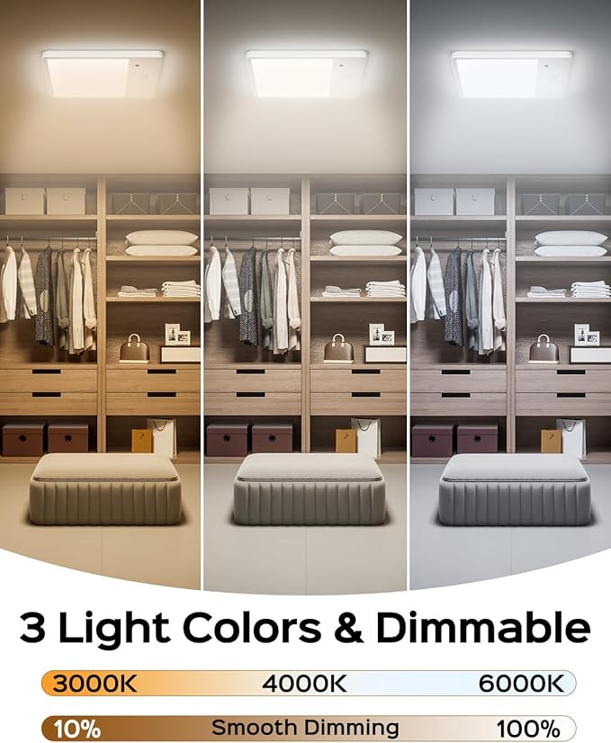 JACKYLED New Upgraded Rechargeable Motion Sensor Ceiling Light with Remote,8000mAh Magnetic Wireless Ceiling Lights Battery Operated,Closet Light,LED Shower Lights for Stairs Pantry Hallway Porch