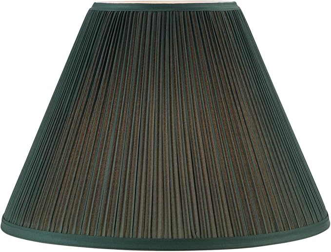 Aspen Creative 33168, Mushroom Pleated Traditional Dark Green Spider Lamp Shade, 6-1/2" Top x 15" Bottom x 11" Slant