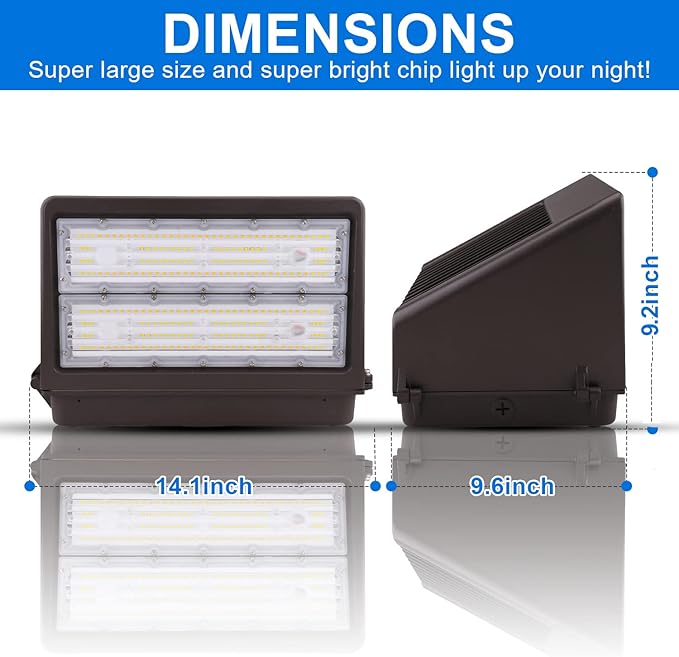 80W LED Full Cut-Off Wall Pack Light with Dusk to Dawn Photocell, 11200LM 5000K, Dimmable Outdoor Area Wall LED Light – Replace 350W MH/HPS, IP65 Waterproof, DLC UL Listed