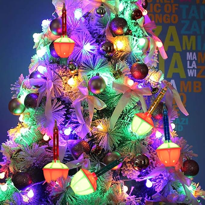 Multicolor Christmas Bubble Lights, 11Ft Vintage Outdoor Christmas String Lights with 8 Multicolor Bubble Lights, Vintage Christmas Decorations for Christmas Tree Mantel Windows House Holiday Decor