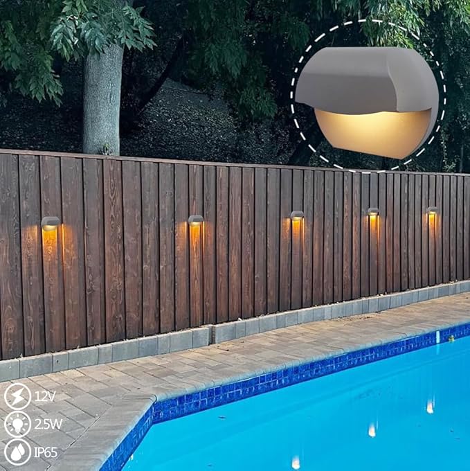 Outdoor Deck Lights LED Landscape Lighting Low Voltage 12V AC/DC Cast Aluminum Patio Post Step Lights Fence Retaining Wall Mounting Light Warm White Textured Bronze Finish Pack of 4