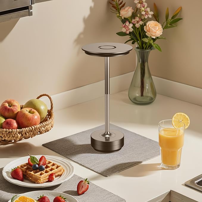 2-Pack Cordless Table Lamp Rechargeable - 5000mAh Battery Operated LED Table Light with Touch Stepless Dimming - Portable Coffee Metal Outdoor Lamp for Patio, Restaurant, Living Room