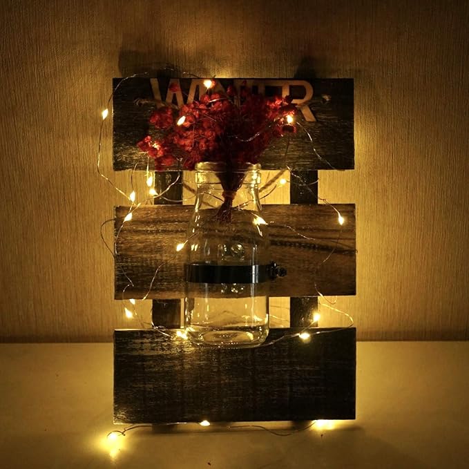 20 Pack Fairy Lights Battery Operated, 20 LED String Lights Mason Jar Lights, Waterproof Copper Wire Mini Lights String Firefly Light for Wedding, Table, Party, Christmas Decor (Warm White)