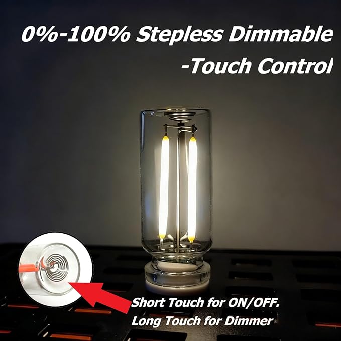 Dimmable White USB Touch Control Led Lights for Car, Cute Interior Truck Lights, Retro Led Night Light Ambient Lighting, Glass USB Mood Lamp Bedroom, Car Accessories for Men Women