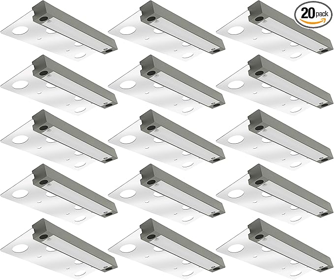 GKOLED 20-Pack 6.8 Inches Low Voltage Hardscape Light with Frosted Lens, 12V AC/DC Retaining Wall Lighting, 4W 2700K Paver Wall Lights, Outdoor Step Lights, Die-cast Aluminum Housing, Gray, UL Listed