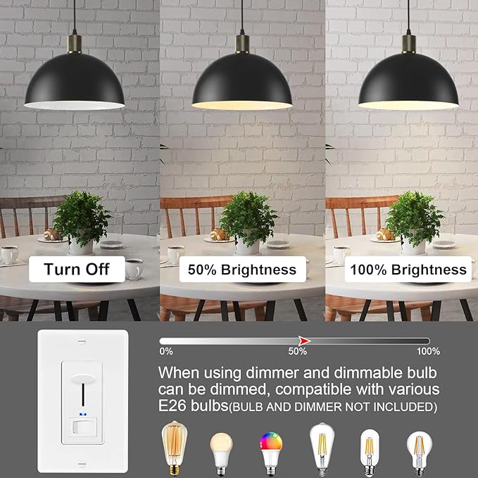 Black Pendant Lights Kitchen Island, 11.8" Modern Dome Pendant Light Fixtures Farmhouse Hanging Lights for Dining Room Hallway Sink Entryway