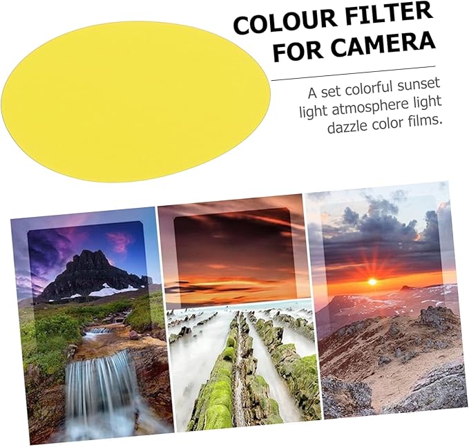 10pcs Colorful Sunset Light Film Photo Color Correction Gel Filters for LED Lights for Photography and Effects