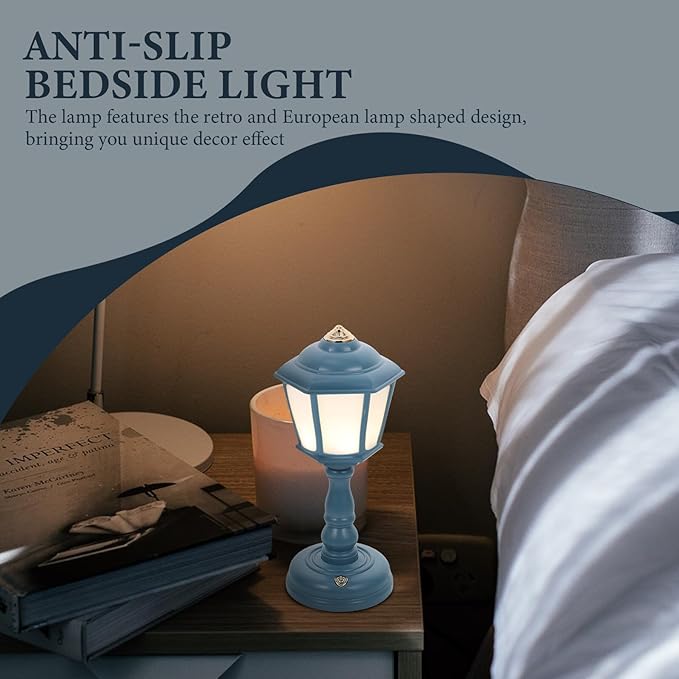 USB Rechargeable Retro Mini Table Lamp Vintage Style Nightstand Light Level Dimming for Bedroom Decor Soft Touch Surface Household Night Lamp