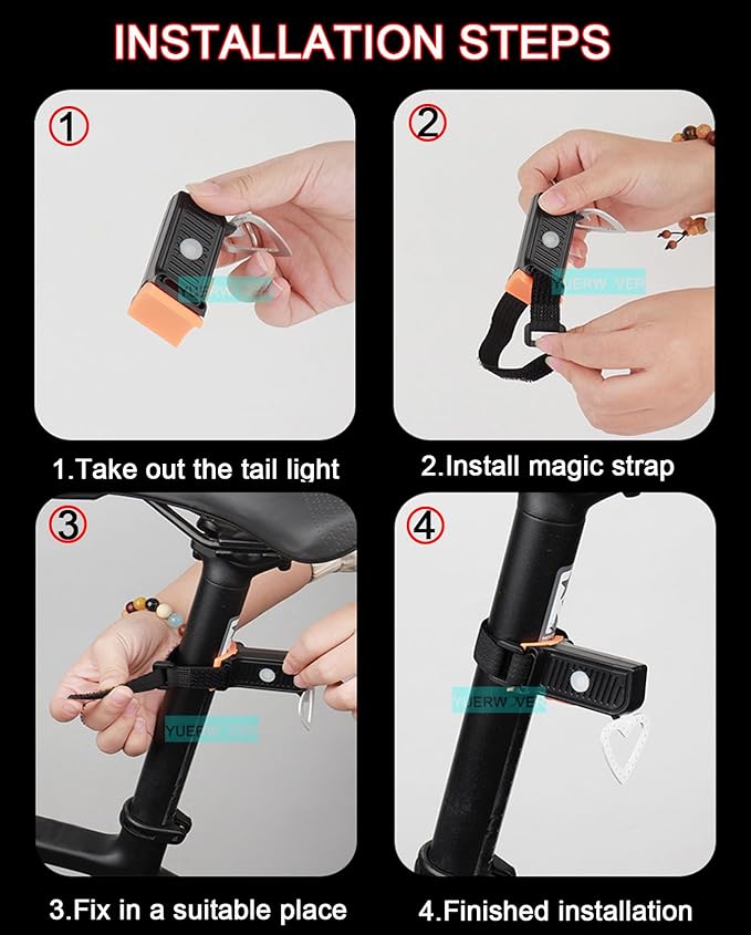 Rechargeable Bike Tail Light LED Bicycle Rear Light Cycling Night Essential Bright Seat Back Safety Lamp 5 Modes Warning Waterproof Flash MTB Light for Men Women Kids