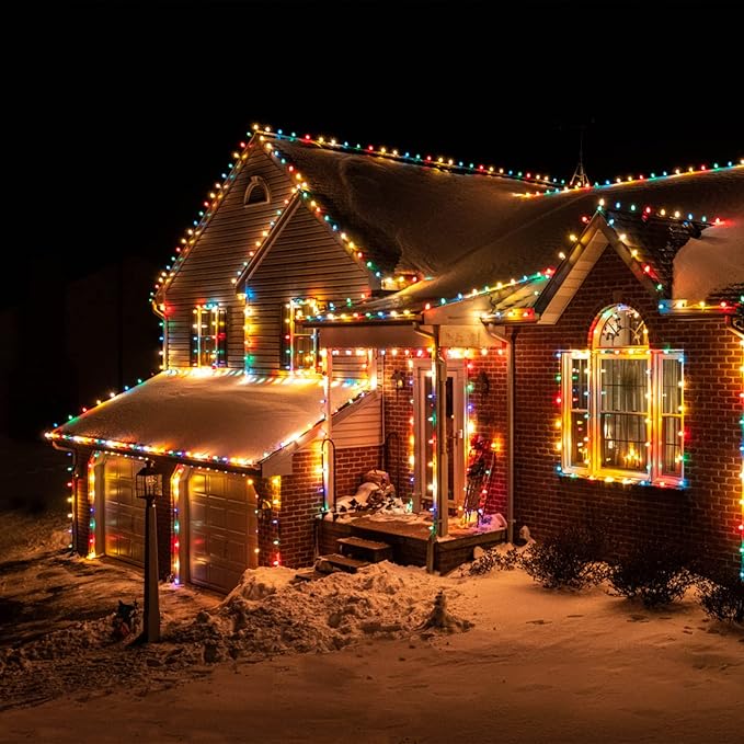 25 Pack C7 Multicolor Christmas Replacement Bulbs, Vintage Multicolor Ceramic Light Bulbs Fits C7 Christmas Indoor Outdoor String Light, C7/E12 Candelabra Base, 5 Watt