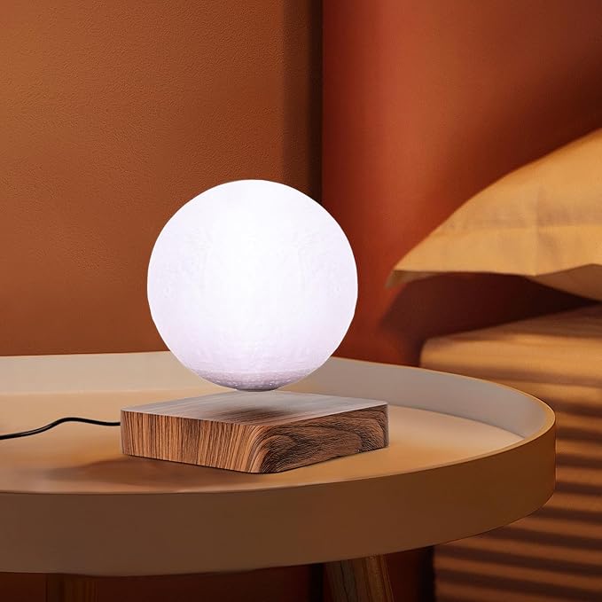 Moon Lamp, 3D Printing Magnetic Levitating Moon Light Lamps, Floating Spinning Luna Night Light, for Home Office Decor Bedroom 3 Colors Modes