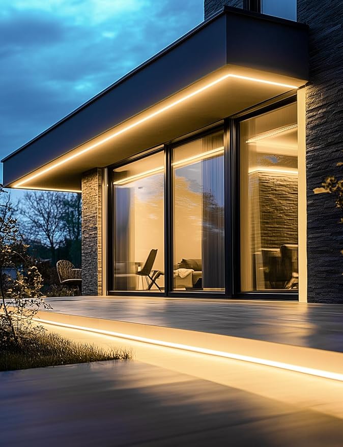 GZBtech AC 110-120V LED Strip Lighting 66FT/20M, 2800K Warm White IP65 Waterproof Outdoor Strip Lights, 60LEDs/M SMD2835 Cuttable & Connectable LED Rope Light for Indoor Outside Exterior, ETL Listed
