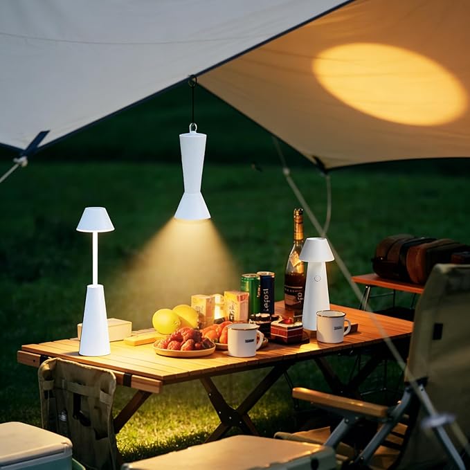 LED Camping Lantern,Cordless Rechargeable Table Lamp with Adjustable Height,3-in-1 Portable Bedside Lamp,2 Color Modes,Small Rechargeable Lamp for Camping,Emergencies, Power Outages,Outdoor Activities
