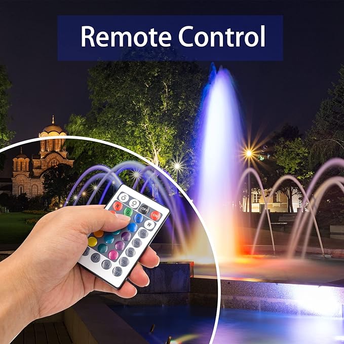 Colored Pond Lights with Timer, APP Control RGB Fountain Light IP68 Waterproof, Dimmable Outdoor Landscape Lights for Fish Tank Pond Fountain Garden (2 Lights)