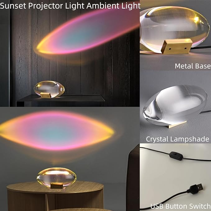 1pcs Crystal Lamp with 16 Colors, Small LED Table Lamp, Aura Night Light for Bedroom Living Room Party Home Decor