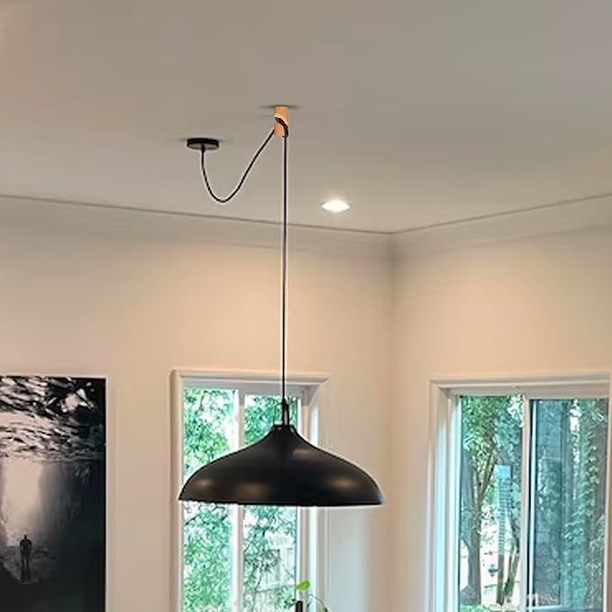 Oak Ceiling Hook 2in, Scandinavian Modern Style, Screw Mount for Plants, Pendant Lights, Garlands, Cord Management