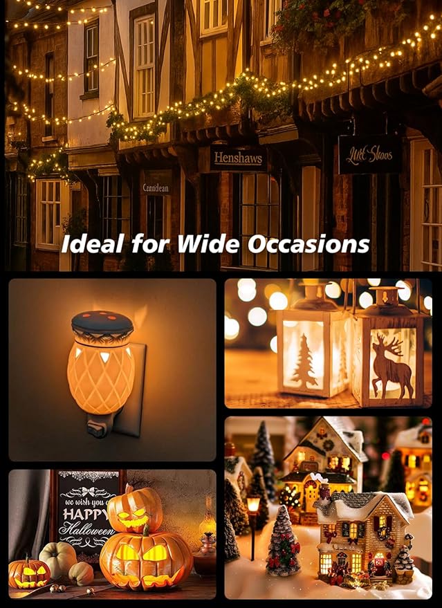 25Pack LED Night Light Bulbs, C7 Shatterproof Replacement Led Bulb for String Light, E12 Base Salt Lamp Bulbs, 0.6W Equivalent to 7W, Warm White 2200K, 50LM