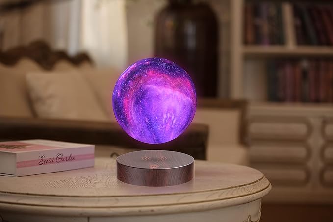 VGAzer Levitating Moon Lamp Floating and Spinning in Air Freely with 16 Colors LED Galaxy Moon Lamp Lights,Unique Gift & Decorative Lamp for Kids Lover Friends