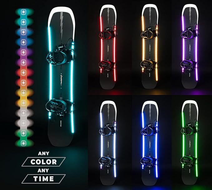 ActionGlow LED Snowboard Lighting System (AG2) | 7 Color Modes, 100% Waterproof, Super Bright, Visible from Over a Half Mile, Easy 5 Minute Install