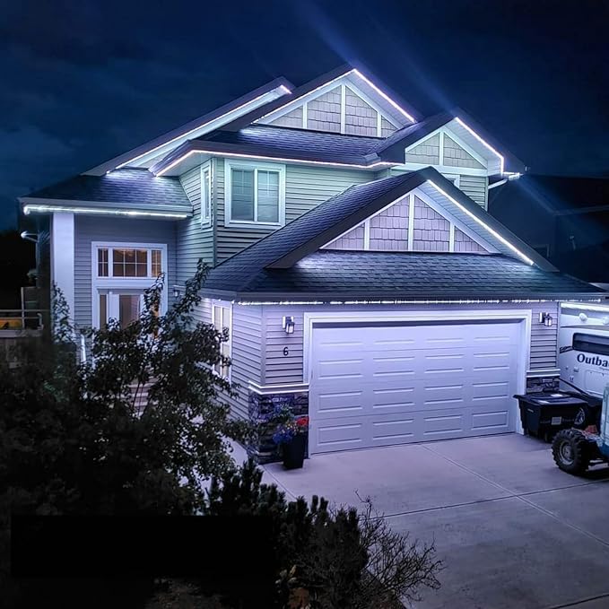 FORT AC110V 120V LED Neon Rope Lights Connectable, 16.4FT Flexible Neon LED Strip Light Cool White Outdoor Waterproof, ETL Plug-n-Play Neon String Lighting 120LED/M for Home Commercial ETL FCC