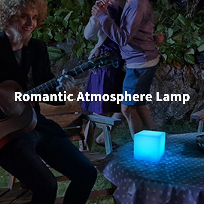 Borelor LED Cube Light, 4-Inch Rechargeable & Remote Control Mood Lamp, 16 Color Changing Glowing Night Light, Dimmable Decorative Lighting for Home/Party/Bar/Wedding