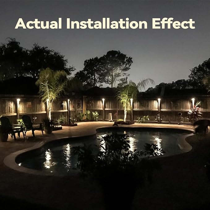 LEONLITE Update 5CCT LED Low Voltage Deck Lights, 180LM 3.74inch Landscape Step Railing Fence Light, 12-24V AC/DC, CRI90, Die-cast Aluminum Housing & Frosted Glass Lens, UL Cord, Black, Pack of 6