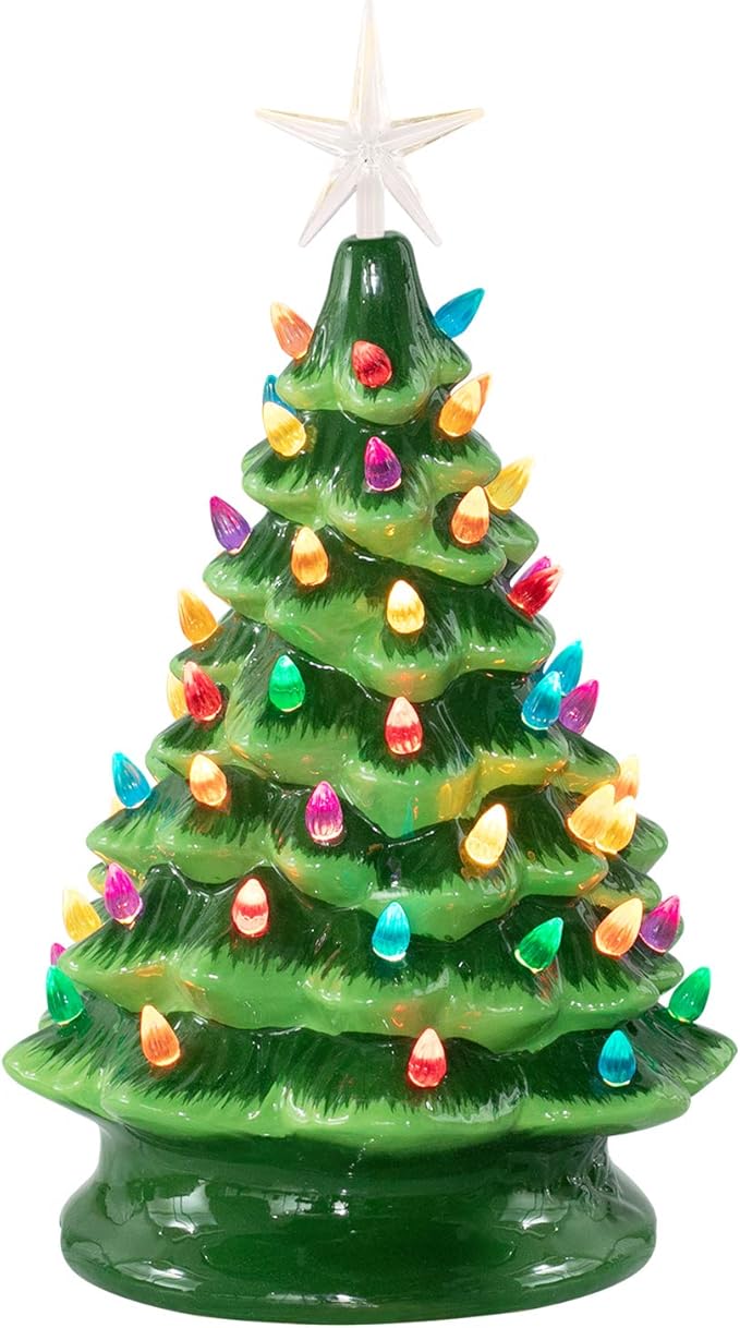 Replacement Lights Bulbs for Ceramic Christmas Tree National Artcraft Ornaments for Ceramic Tree Accessories, Flame Shape Light up Medium Twist, 3 Stars 105 PC Included, Assorted Colors