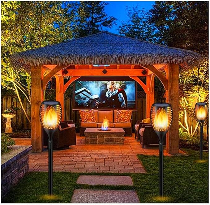 2 Pack Solar Light Outdoor (Super Larger Size) 96led Solar torches for outside,Ultra-Bright Solars Light with Flickering Flame,Auto Lighting Dusk to Dawn Landscape Patio Lights for Garden Decor