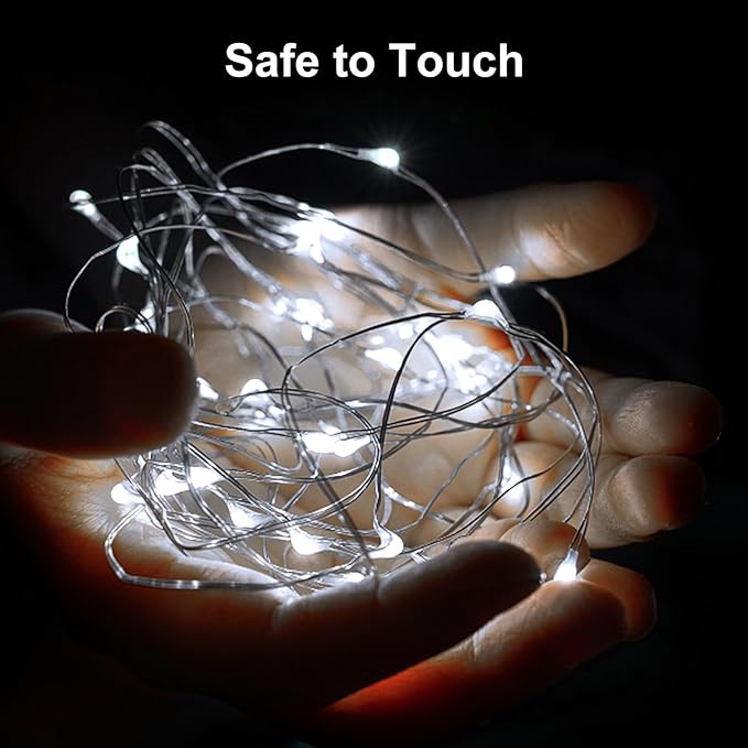 ZGWJ Fairy Lights Battery Operated, 24 Pack White Twinkle String Lights 20 LED 7FT Mason Jar Lighting Waterproof for Bedroom, Halloween, Christmas, Party Indoor and Outdoor Decoration