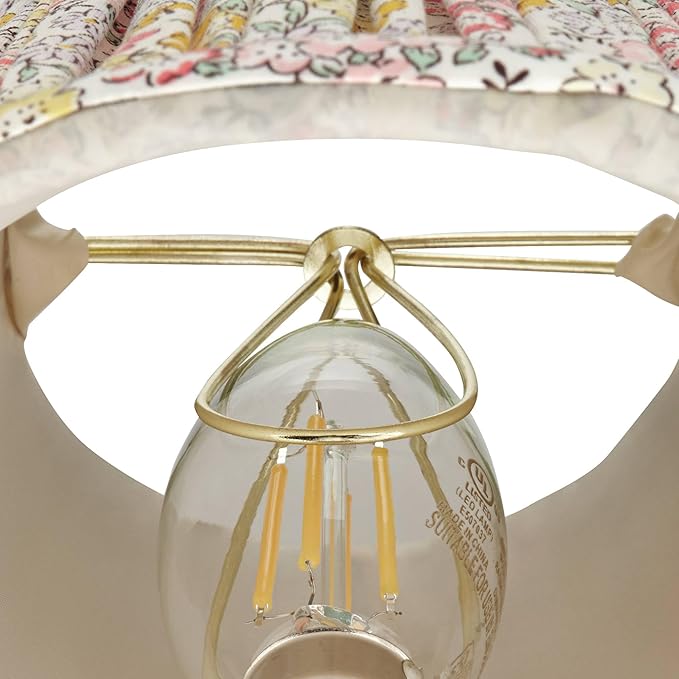 Nelle 3 1/2" Top x 6" Bottom x 5" High x 5" Slant Print Cottage Core Lamp Shade Replacement Small Yellow Peach Empire Round Farmhouse Country Pleated Floral Clip On Candelabra - Springcrest
