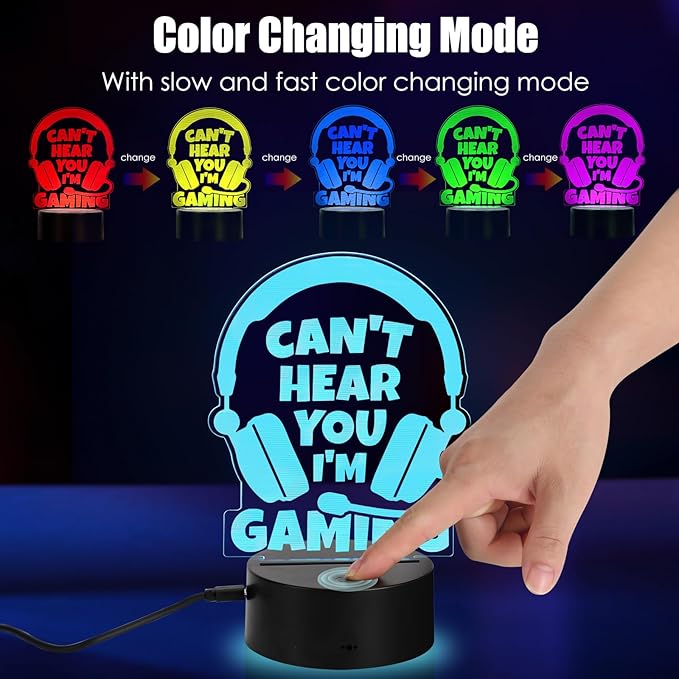 Easter Basket Stuffers Essentials Teen Boys Girls Year Old Teenager Gifts for Him Boyfriend Husband Birthday Gamer Gift Son Brother LED Light Up Acrylic Gaming Lamp Christmas Stocking Stuffers
