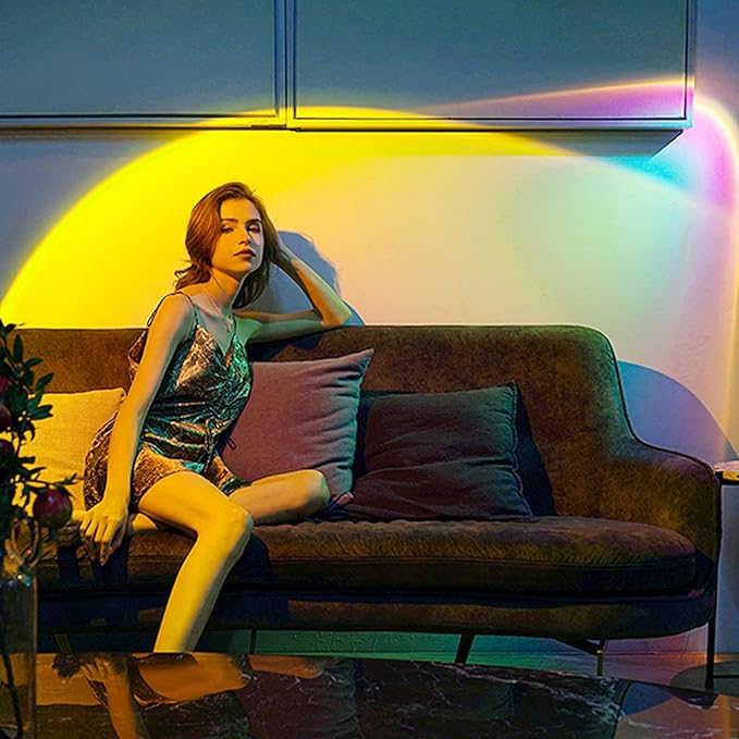 Sunset Lamp - 4 in 1 Projection Sun Lamp Create a Romantic Light with Rainbow, Sunset, Sunset Red and Sun Effect